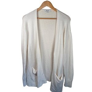 Madewell Ryder Cardigan Women XL Cream Open Merino Wool Alpaca Blend Career